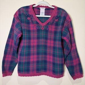 Vintage - Northern Reflections Vintage Plaid Knit Sweater